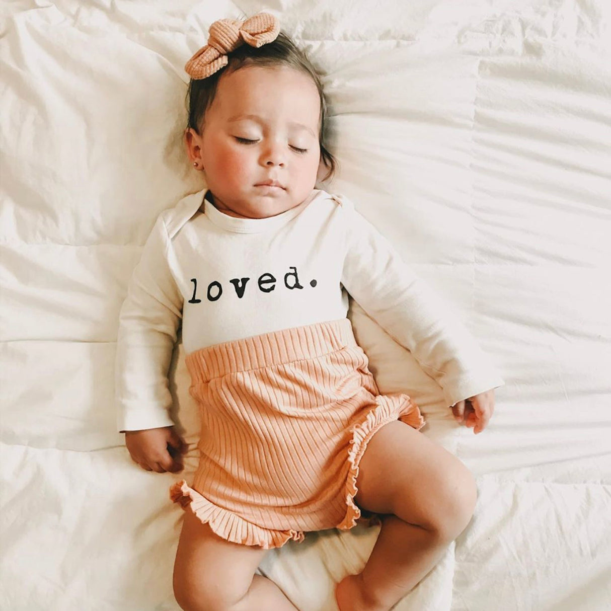 Loved. Organic Cotton Baby Bodysuit Long Sleeve - HoneyBug 