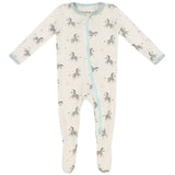Zebra Zippered Footie - HoneyBug 