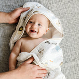 Infant Hooded Towel - Party Animals - HoneyBug 