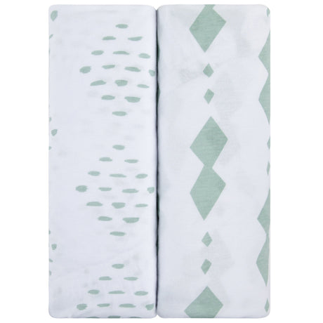 Changing Pad Cover | Cradle Sheet Set - Sage Diamond - HoneyBug 