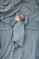Dusty Blue Bamboo Head Wrap - HoneyBug 