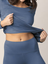 Jane Nursing Pajama Set | Slate Blue - HoneyBug 