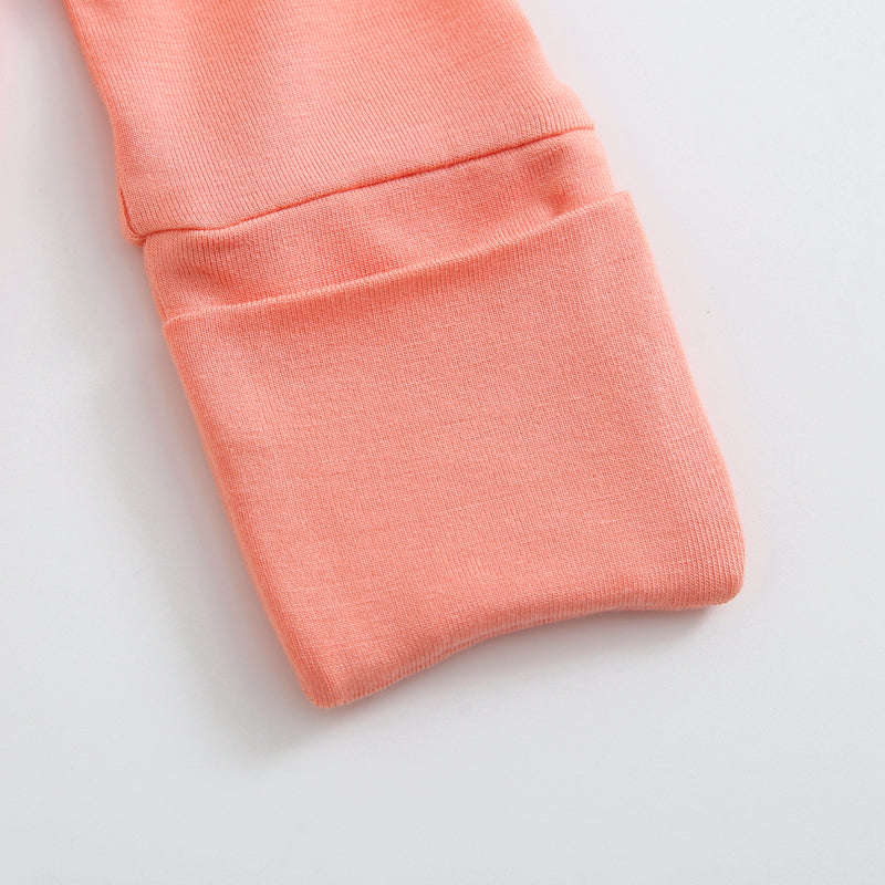 Joyful Coral Zippered Baby Romper - HoneyBug 