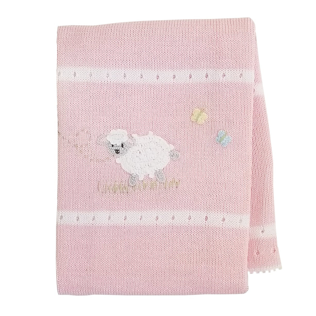 Lamb Baby Blanket, Pink
