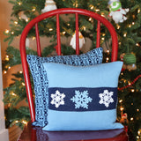 Blue Snowflake Pillow, 12"