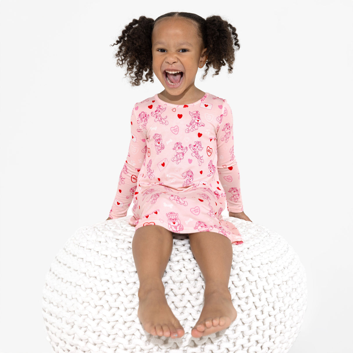 PAW Patrol: Pretty PAWSOME Pink Bamboo Girls' Long Sleeve Dress - HoneyBug 