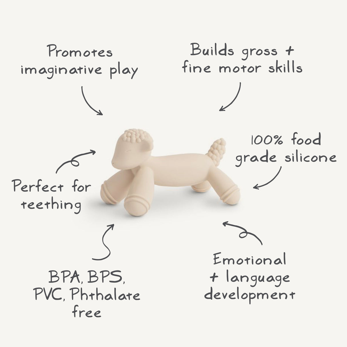 Lamb Figurine Teether - HoneyBug 