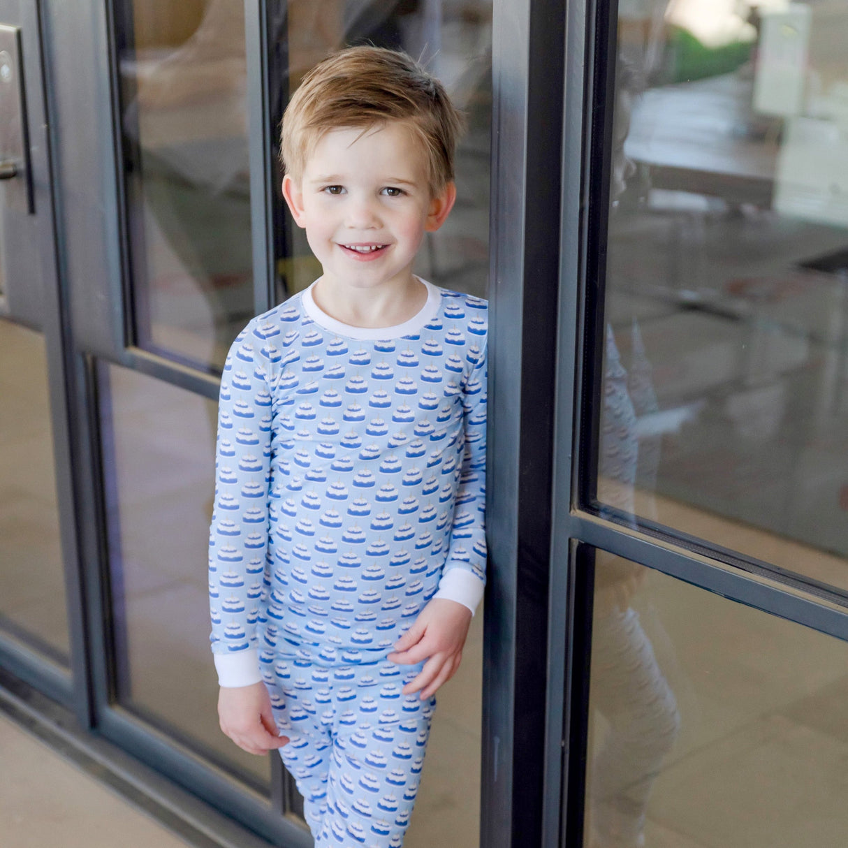 Grayson Boys' Pajama Pant Set - Birthday Cake Blue - HoneyBug 