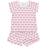 Emery Girls' Short Set - Pickleball Pink - HoneyBug 