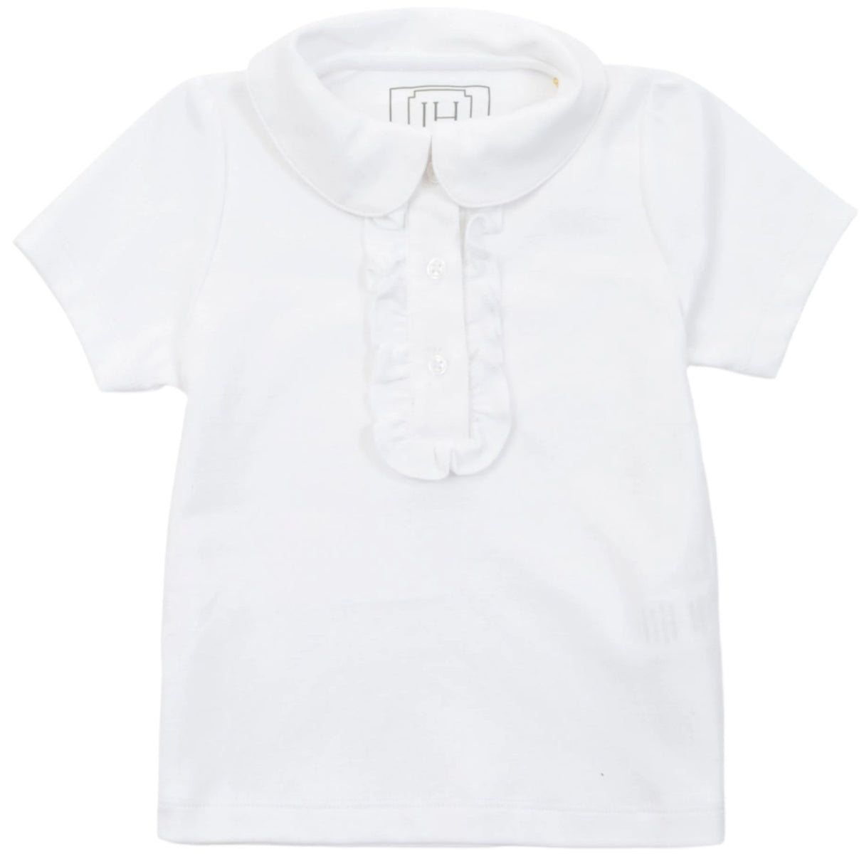 Jane Girls' Pima Cotton Short Sleeve Polo Shirt - White - HoneyBug 