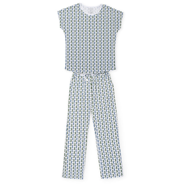 Marcia Women's Pajama Pant Set - Cowboy Boots (blue) - HoneyBug 
