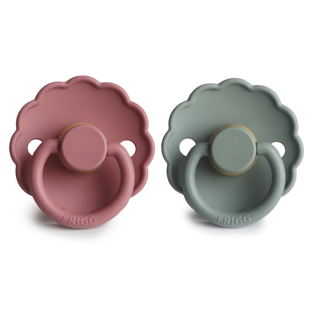 FRIGG Daisy Natural Rubber Pacifier 2-Pack - Cedar/Lily Pad - HoneyBug 