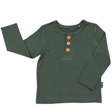 HENLEY LONG SLEEVE- Moss - HoneyBug 