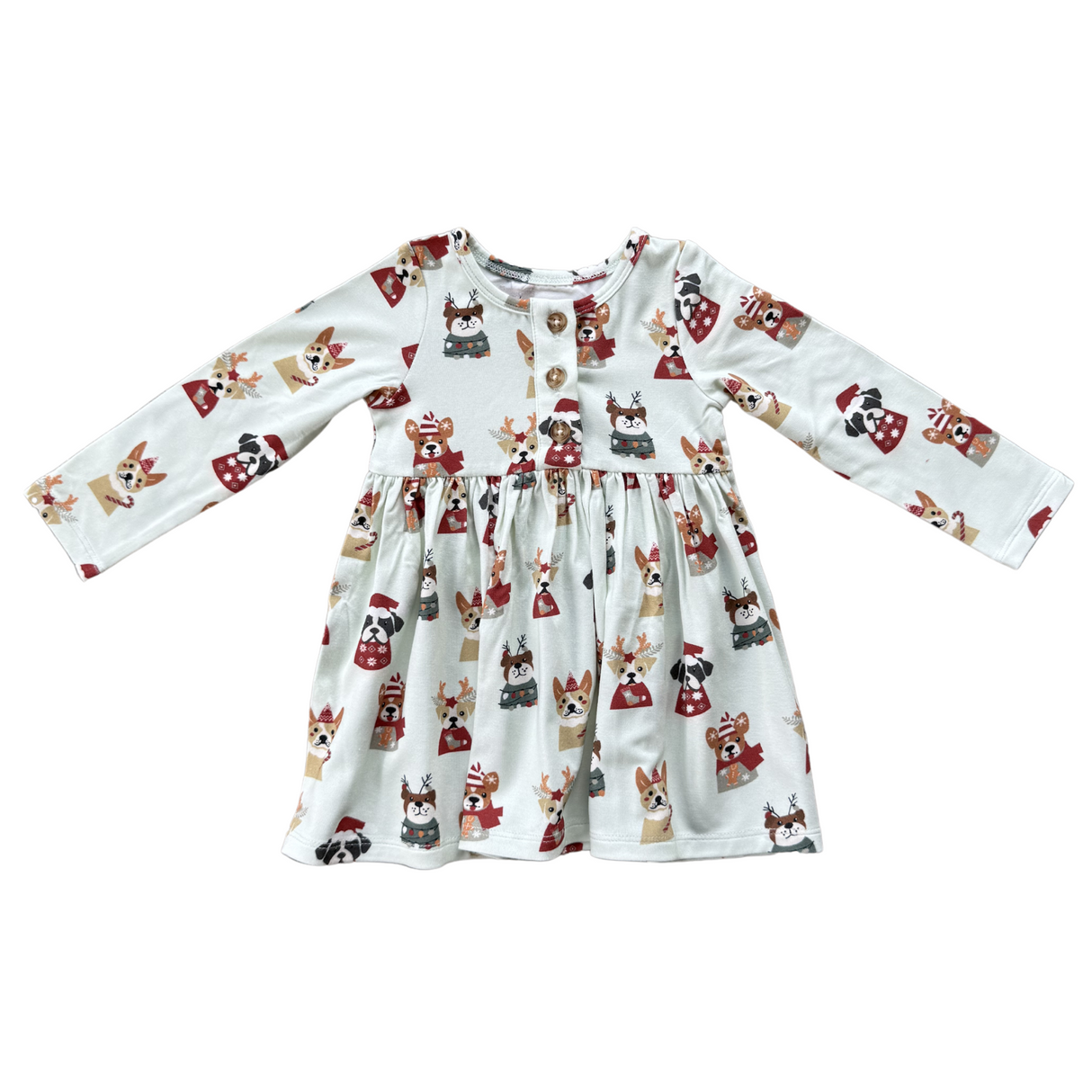 Long Sleeve Henley Dress - HoneyBug 