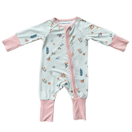 Long Sleeve Zip Romper - HoneyBug 