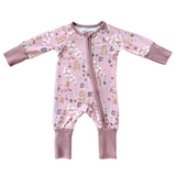 Long Sleeve Zip Romper - HoneyBug 