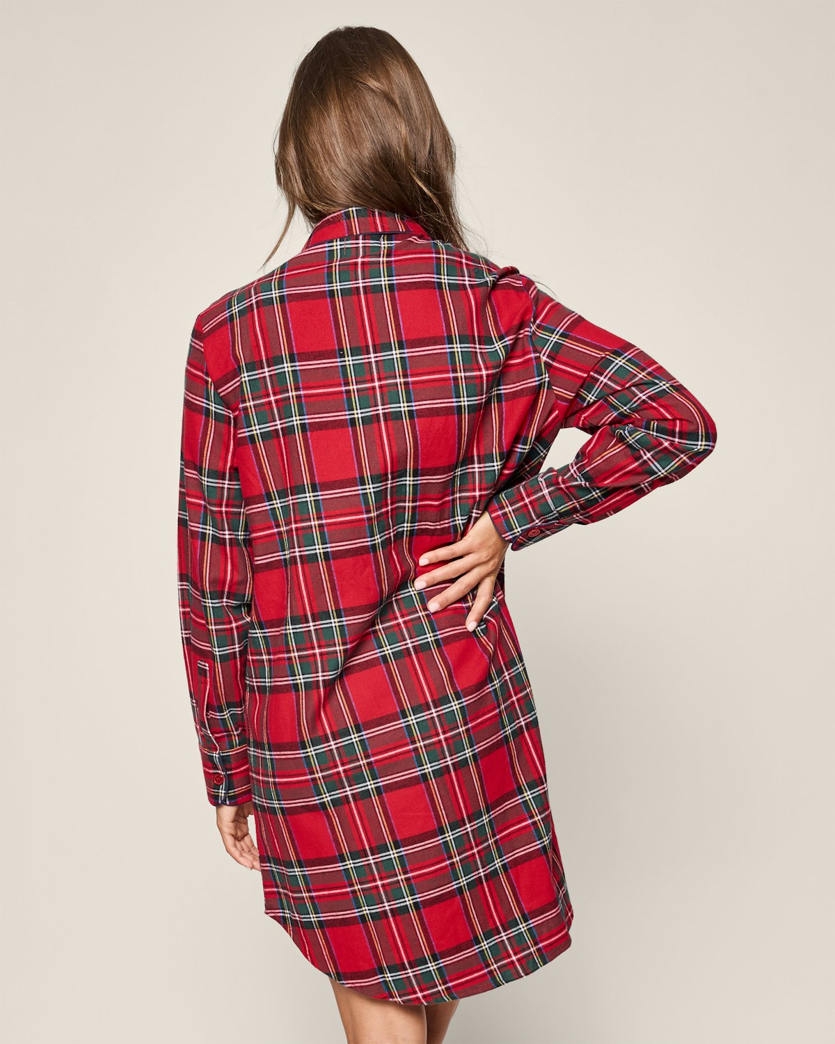 Women's Brushed Twill Maternity Nightshirt in Imperial Tartan - HoneyBug 
