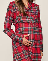 Women's Brushed Twill Maternity Nightshirt in Imperial Tartan - HoneyBug 