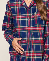 Women's Brushed Twill Maternity Nightshirt in Windsor Tartan - HoneyBug 