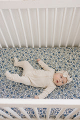 Bluebell Pointelle Bamboo Stretch Crib Sheet - HoneyBug 