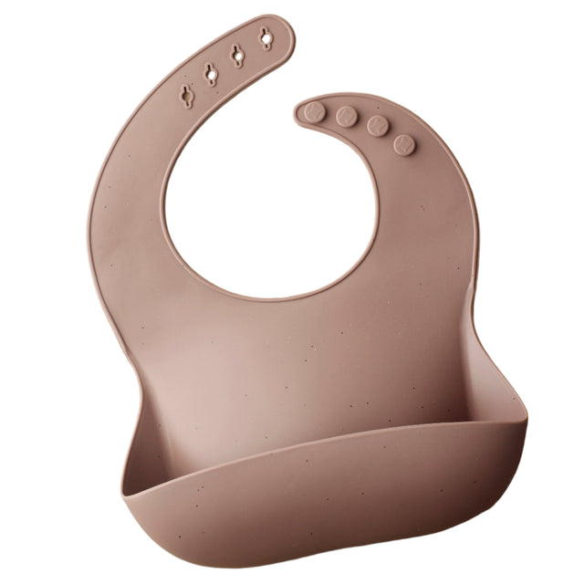 Silicone Baby Bib - Speckle Dusty Mauve - HoneyBug 