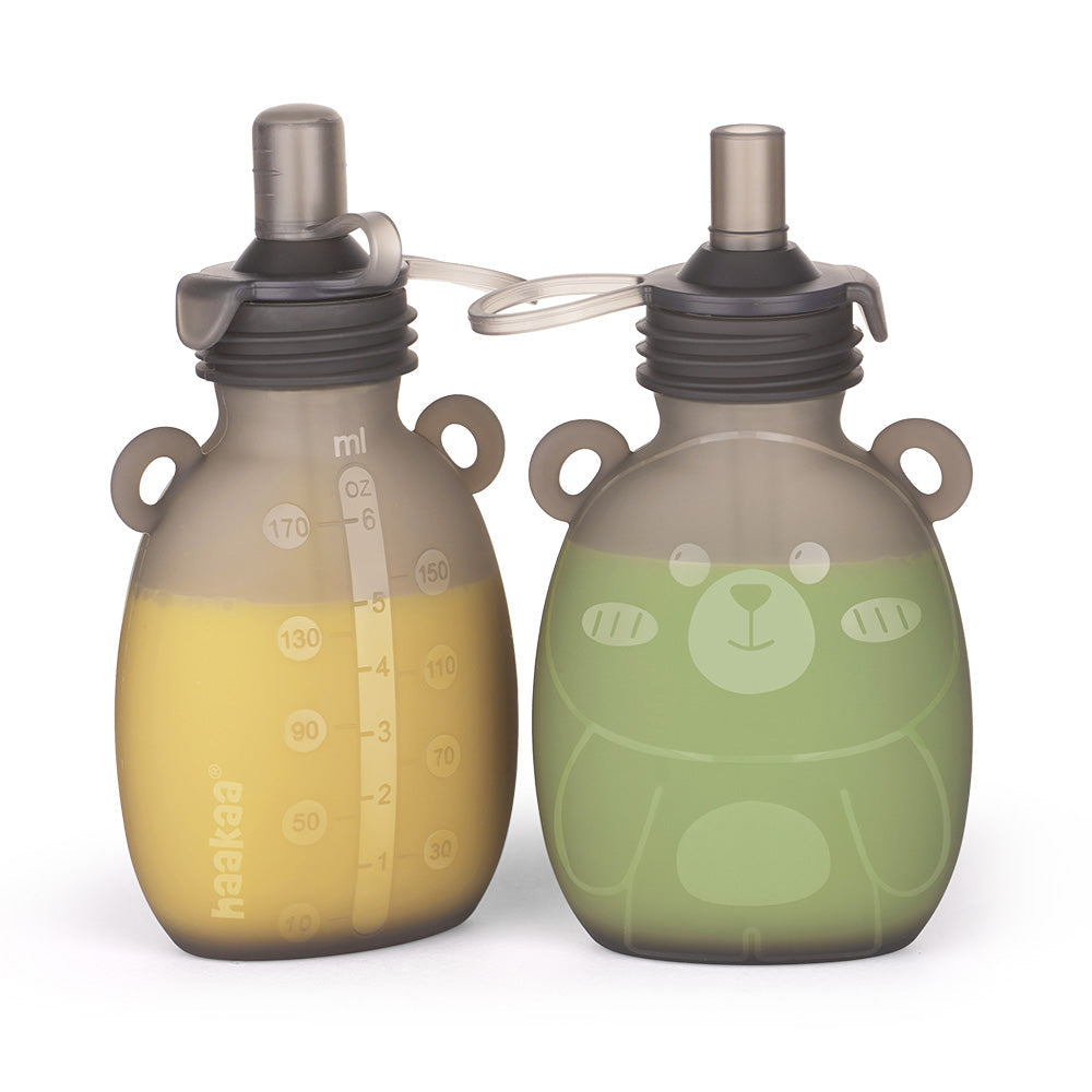 Haakaa Happii Bear Silicone Goody Pouch 6 oz - HoneyBug 