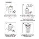 Haakaa Happii Bear Silicone Milk Storage Bag (9oz/260ml) - HoneyBug 