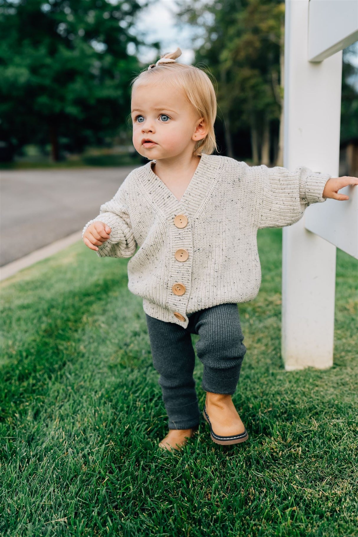 Charcoal Knit Leggings - HoneyBug 