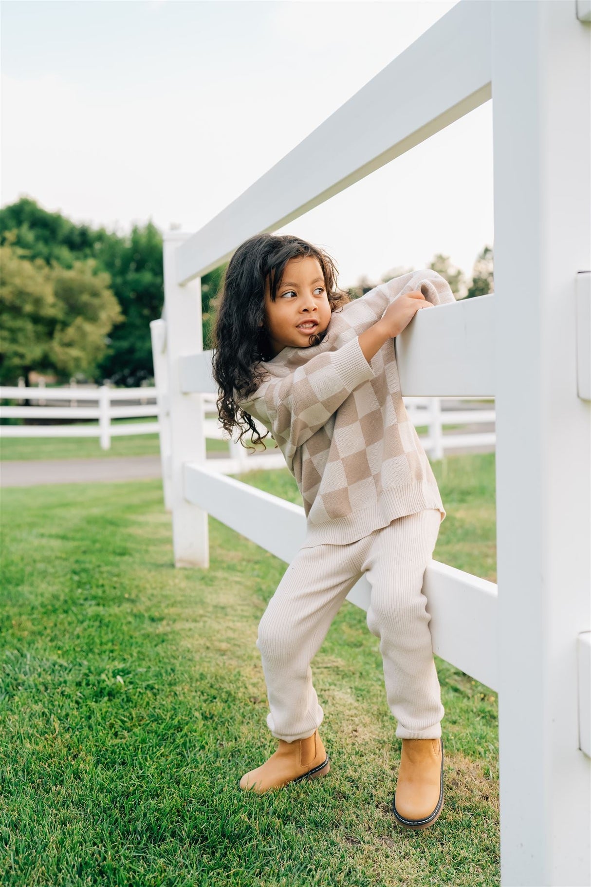 Cream Knit Leggings - HoneyBug 