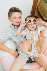 Palm Tree Linen Button Up Shirt - HoneyBug 