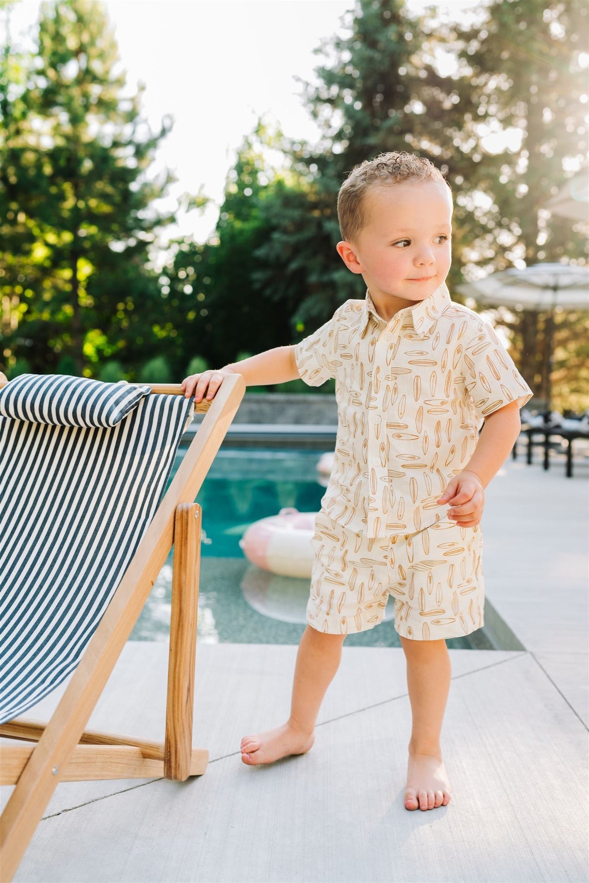 Surfboard Linen Cotton Shorts - HoneyBug 