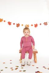 BAMBOO RIB LEGGINGS- Mauve - HoneyBug 