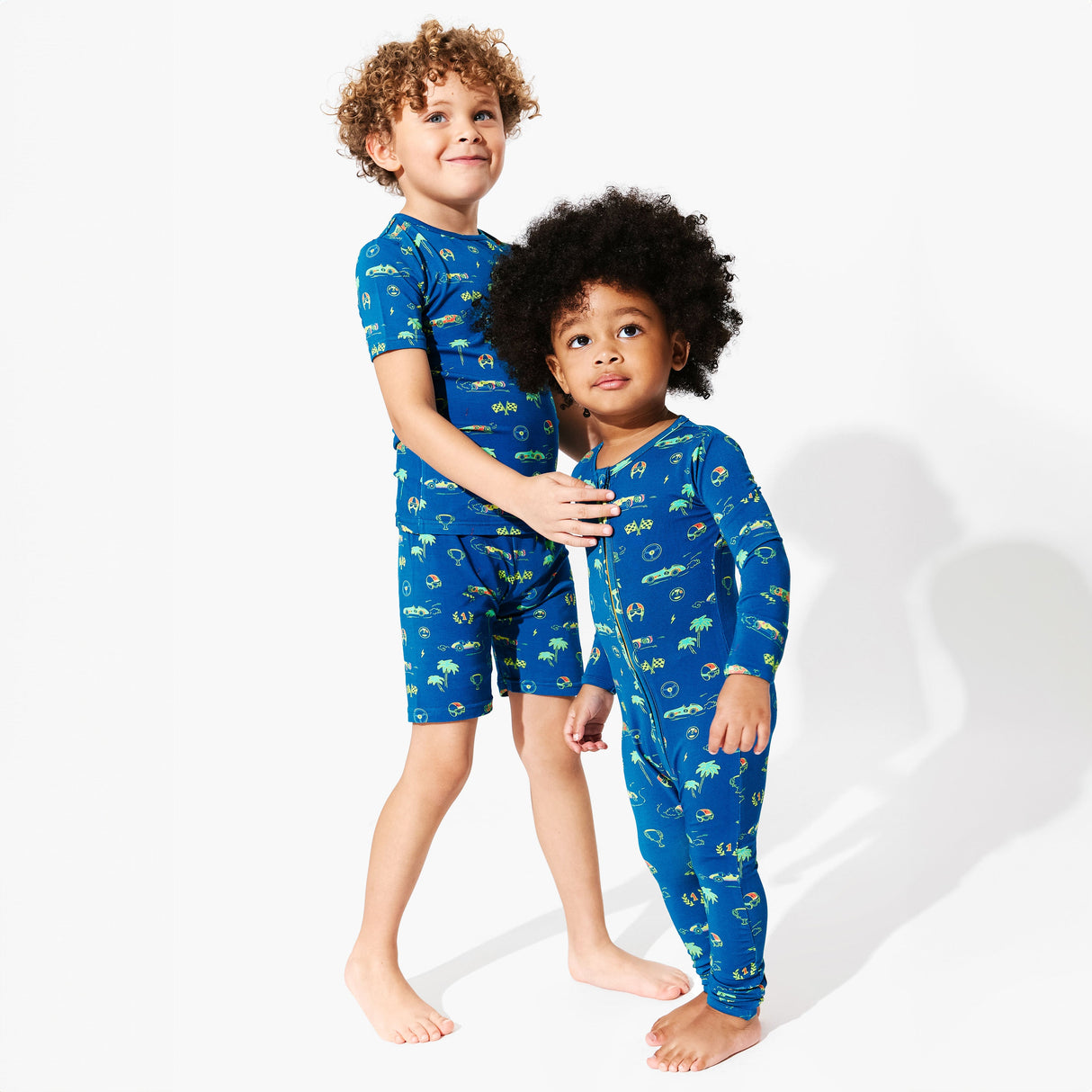 Monaco Blue Bamboo Convertible Footie - HoneyBug 