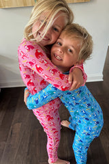 Long Sleeve Pajama Set - Monkeying Around Pink - HoneyBug 