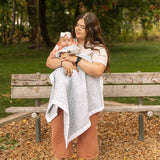 Cotton Muslin Baby Quilt - Blue Rainbow - HoneyBug 
