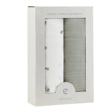 2 Pack Cotton Muslin Swaddle Blanket - Sage Pear & Solid Sage - HoneyBug 