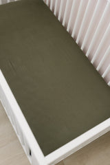 Olive Bamboo Stretch Crib Sheet - HoneyBug 