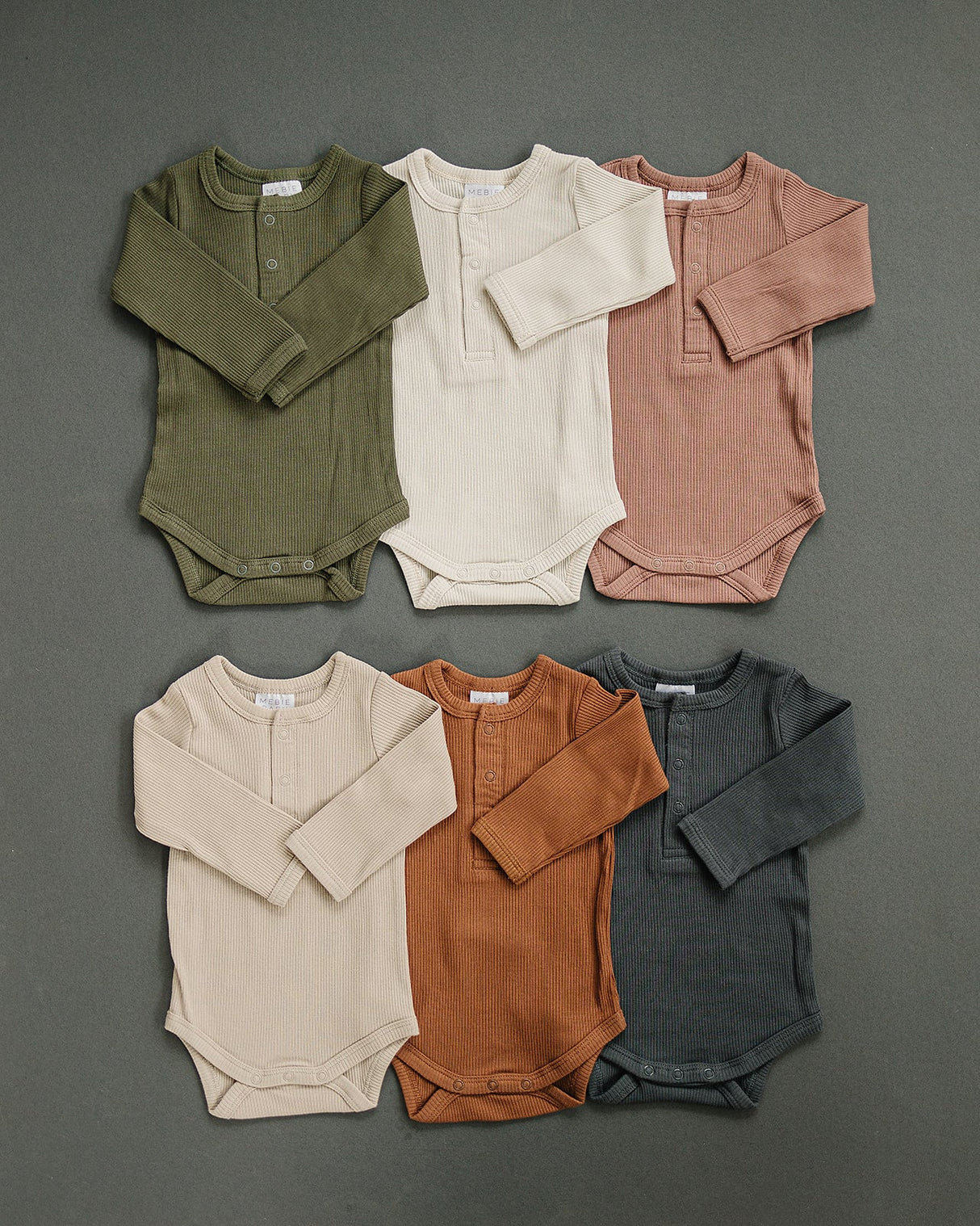 Dusty Rose Organic Snap Long Sleeve Ribbed Bodysuit - HoneyBug 