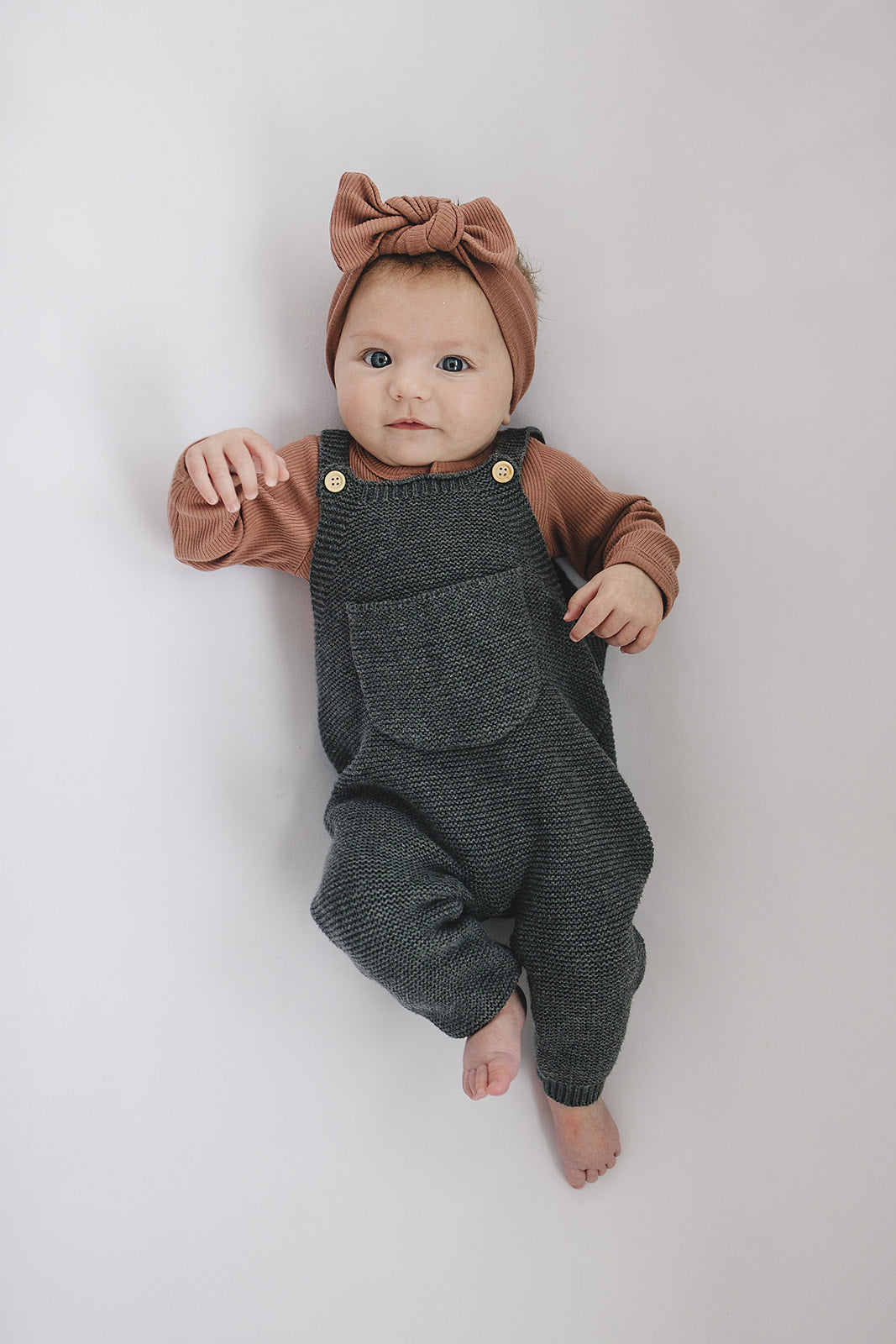 Dusty Rose Organic Snap Long Sleeve Ribbed Bodysuit - HoneyBug 