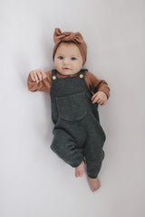 Dusty Rose Organic Snap Long Sleeve Ribbed Bodysuit - HoneyBug 