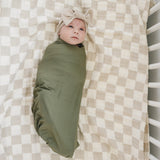 Olive Bamboo Stretch Swaddle - HoneyBug 