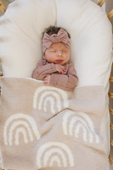 Taupe Rainbow Plush Blanket - HoneyBug 