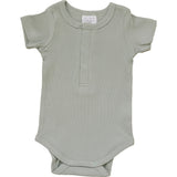 Sage Organic Cotton Ribbed Snap Bodysuit - HoneyBug 