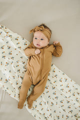 Mustard Bamboo Footed Zipper - HoneyBug 