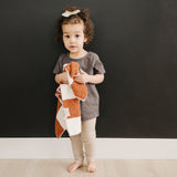 Rust Checkered Plush Blanket - HoneyBug 