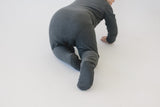 Charcoal Organic Cotton Ribbed Zipper - HoneyBug 