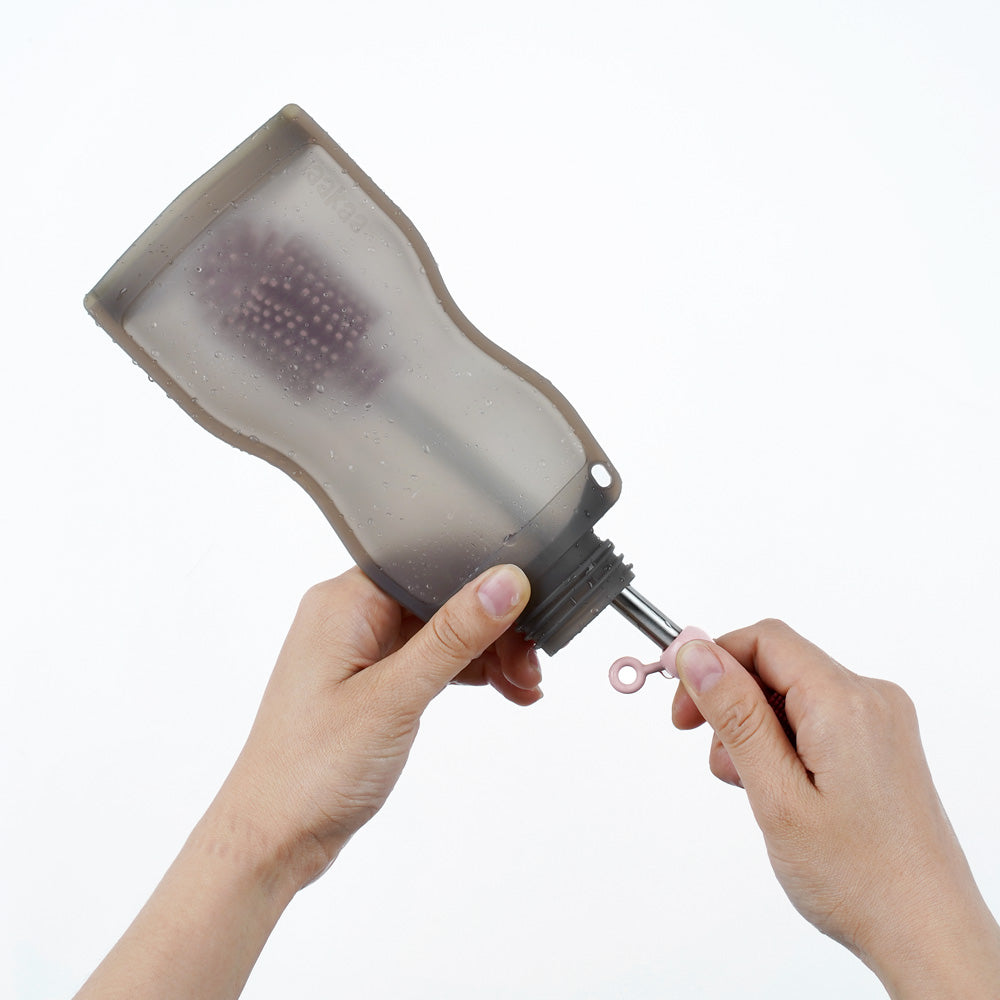 Haakaa Double-Ended Silicone Brush 1 PK - HoneyBug 