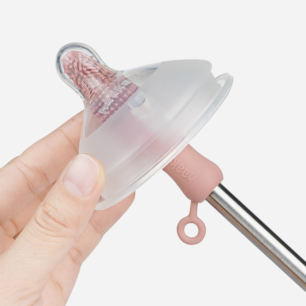 Haakaa Double-Ended Silicone Brush 1 PK - HoneyBug 