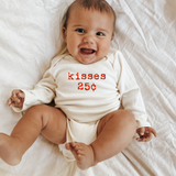 Kisses 25c Organic Baby Bodysuit Long Sleeve