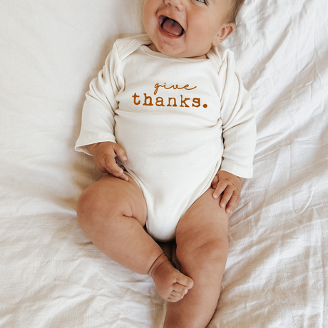 Give Thanks Organic Bodysuit Long Sleeve